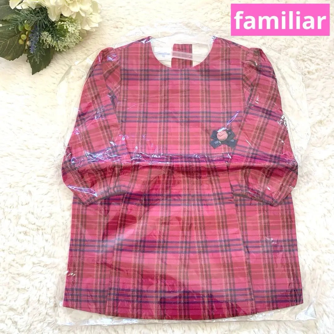 [Unused] Familia Check Long Sleeve Dress Pink 70cm