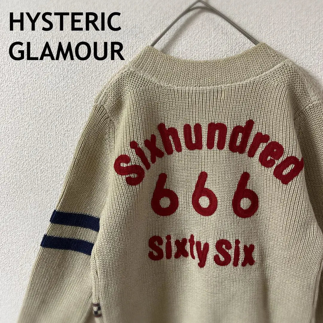 V2 Hysteric Grammar Wool Cardigan Free Size Ladies Embroidery | V2 ヒステリックグラマー　ウールカーディガン　フリーサイズ　レディース　刺繍