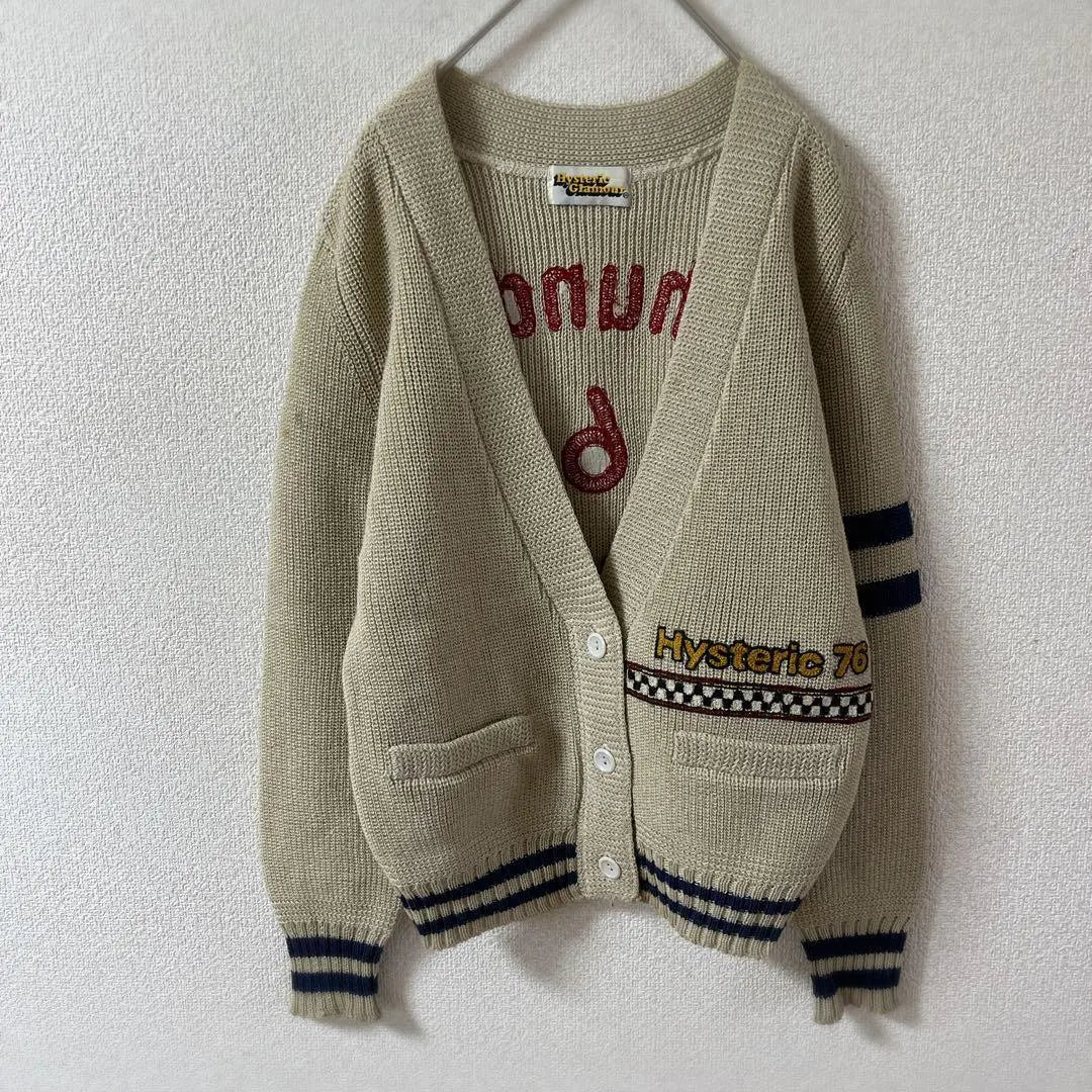 V2 Hysteric Grammar Wool Cardigan Free Size Ladies Embroidery | V2 ヒステリックグラマー　ウールカーディガン　フリーサイズ　レディース　刺繍