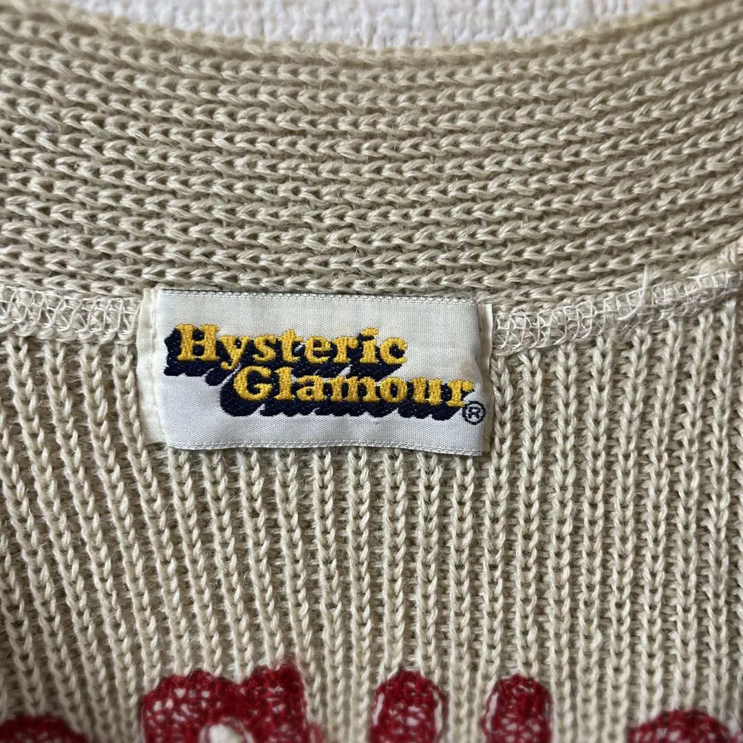 V2 Hysteric Grammar Wool Cardigan Free Size Ladies Embroidery | V2 ヒステリックグラマー　ウールカーディガン　フリーサイズ　レディース　刺繍