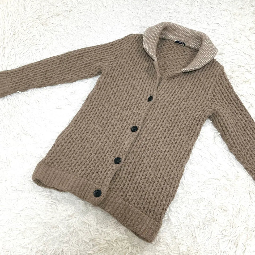 [Ships] Wool Mix Low Gauge Full Button Cable Knit Cardigan