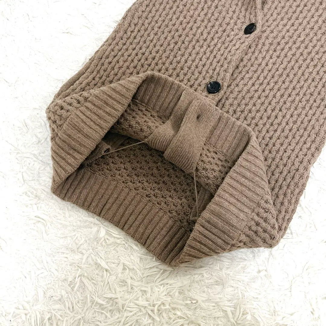 [Ships] Wool Mix Low Gauge Full Button Cable Knit Cardigan