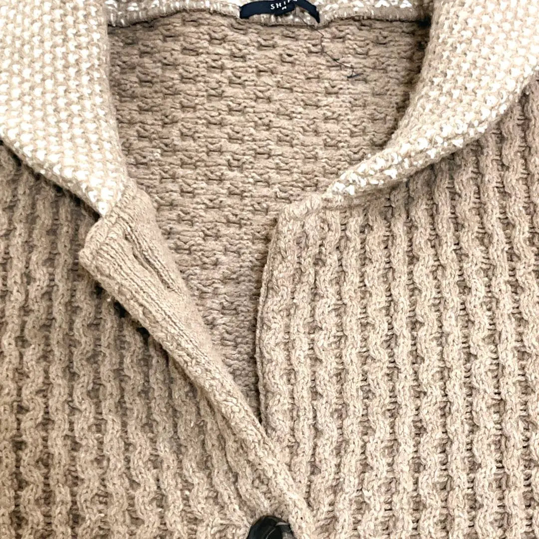 [Ships] Wool Mix Low Gauge Full Button Cable Knit Cardigan