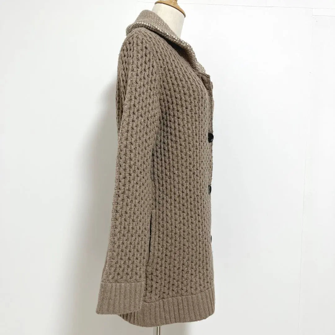 [Ships] Wool Mix Low Gauge Full Button Cable Knit Cardigan