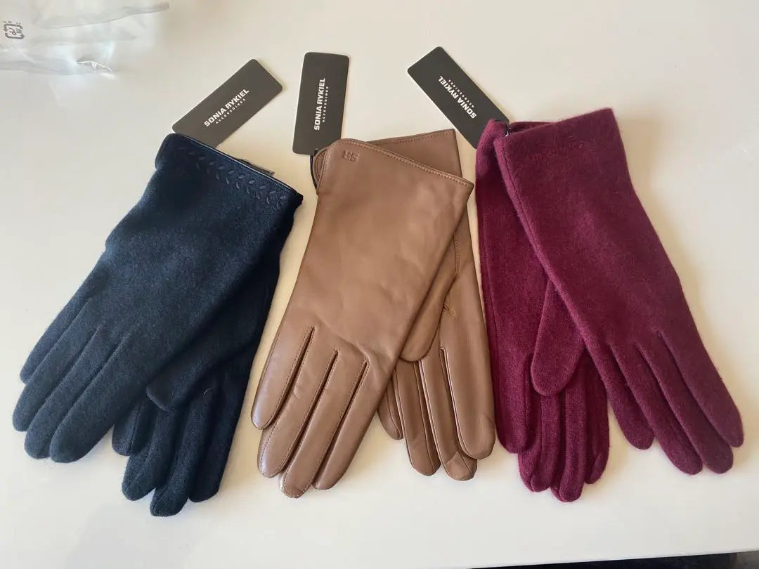 Nuevo juego de 3 guantes de alta calidad de Sonia Rykiel