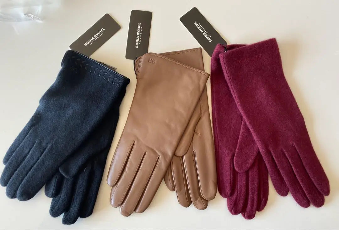 Nuevo juego de 3 guantes de alta calidad de Sonia Rykiel