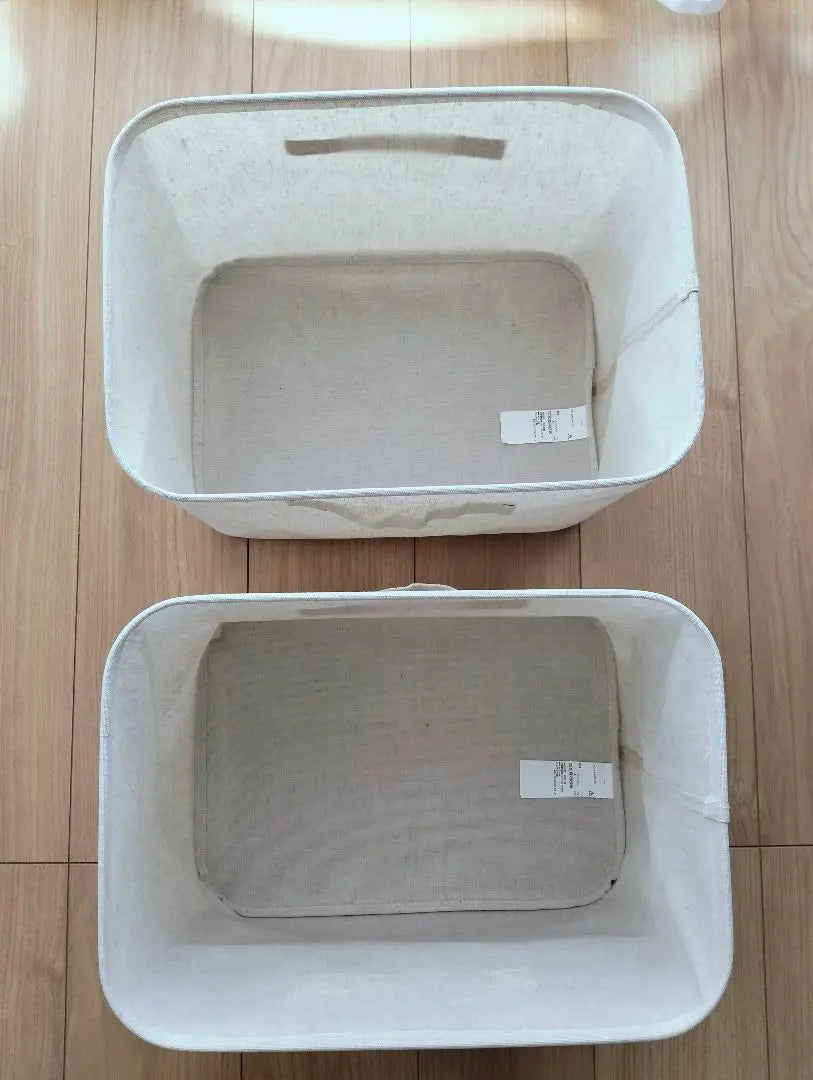 MUJI polyester hemp soft box 2 sets | 無印良品　ポリエステル麻　ソフトボックス　中　２個セット