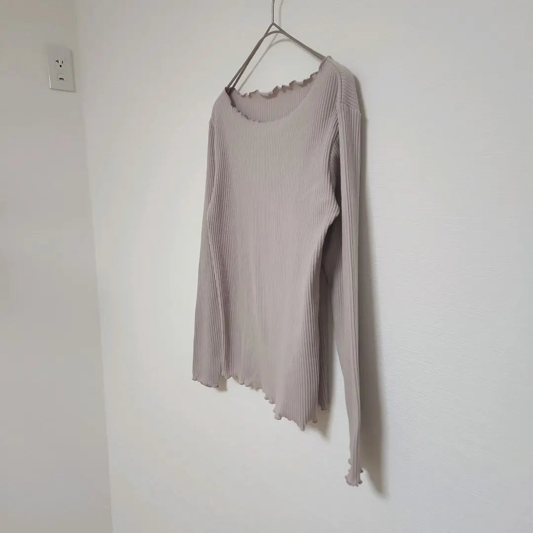 GRL Long Sleeve Cut Sortops [L] Purple gray is easy to match | GRL 長袖カットソー トップス【L】パープルグレー 合わせやすい