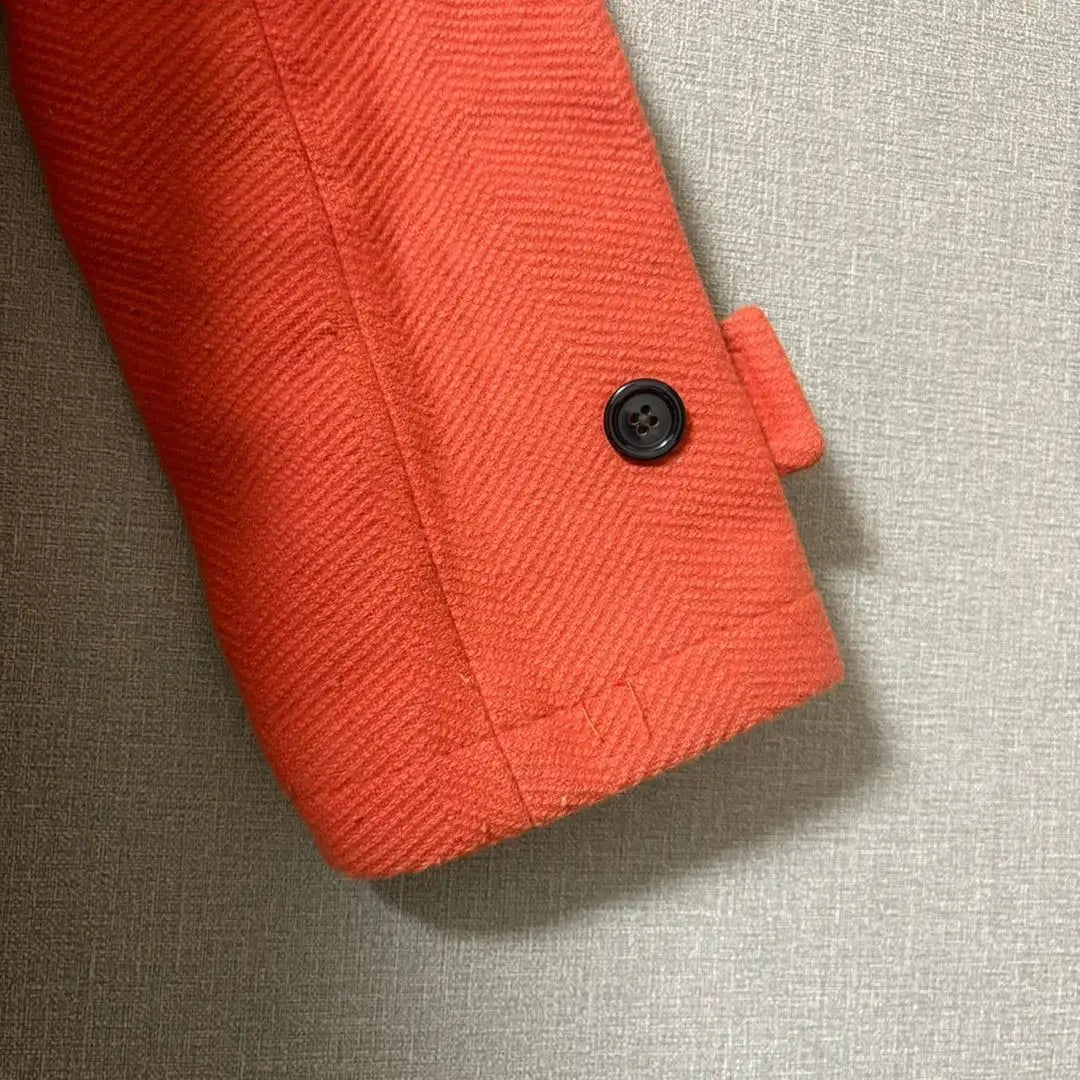 [enlair] Duffle coat with hood, cashmere blend, orange M | 【enlair】ダッフルコート　フード付き　カシミヤ混　オレンジ　M