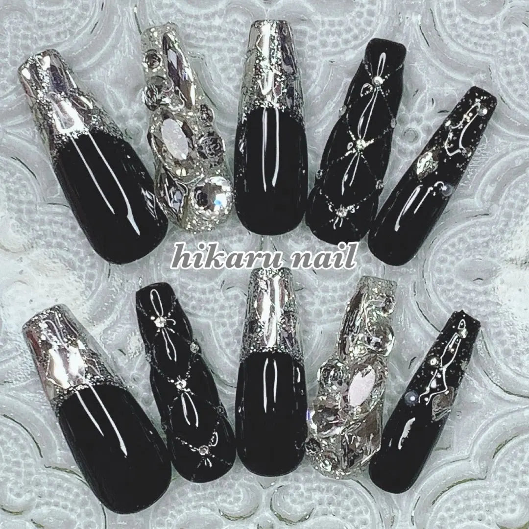 Nail tip order ☆ Mass-produced landmine Korean neat and clean glitter gradation wedding