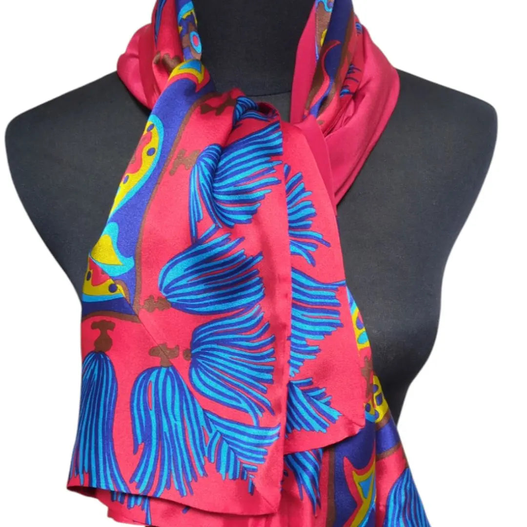 CHRISTIAN LACROIX Silk Large Scarf Stole Double-sided