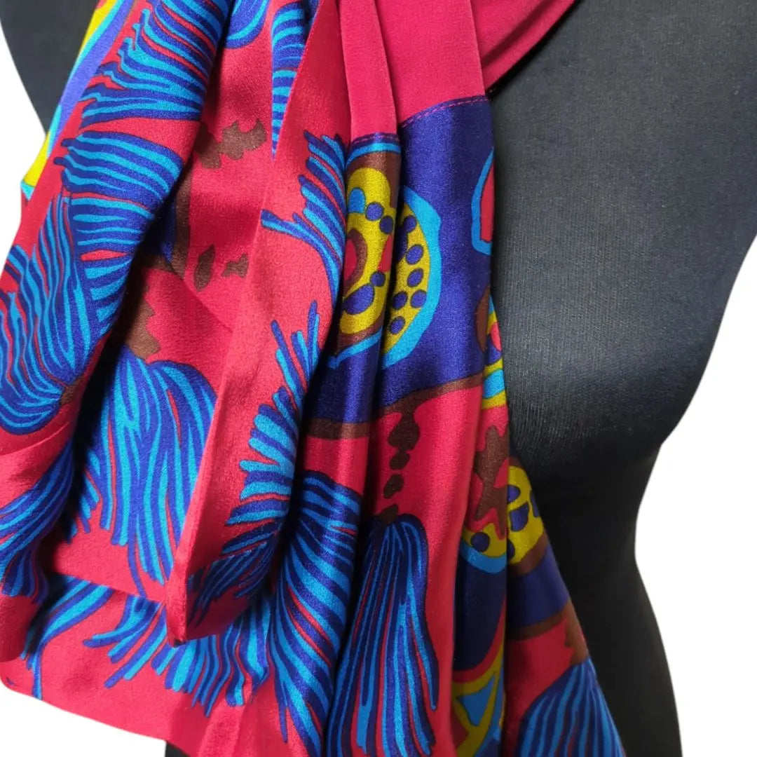 CHRISTIAN LACROIX Silk Large Scarf Stole Double-sided