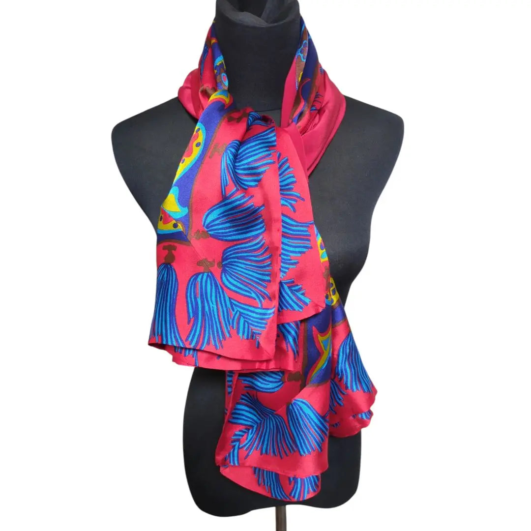 CHRISTIAN LACROIX Silk Large Scarf Stole Double-sided