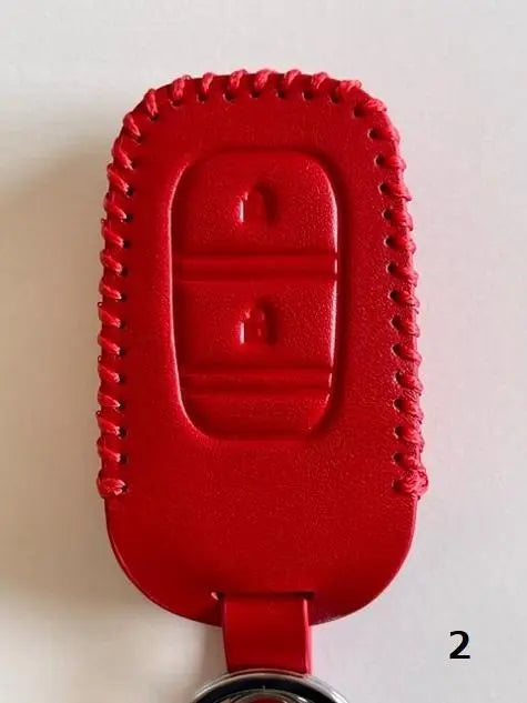 Cowhide Just Fit New Civic Smart Key Case Red 2