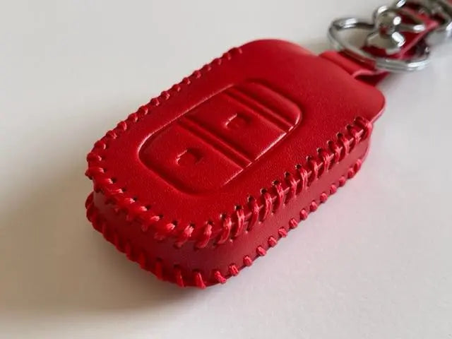 Cowhide Just Fit New Civic Smart Key Case Red 2