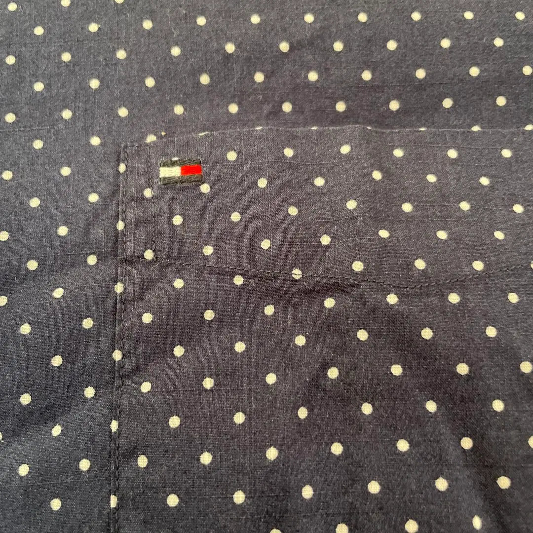 ★New★ Tommy Philhyger Navy Dot Pattern Short Sleeve Shirt