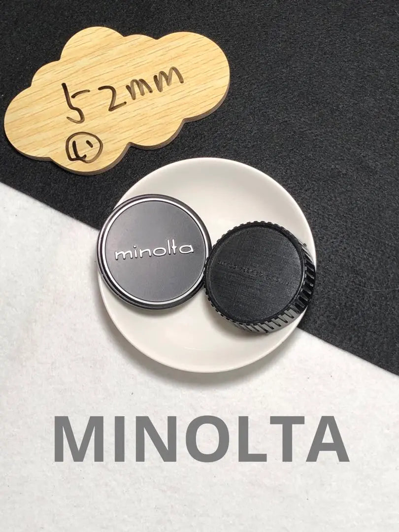 Genuine MINOLTA 52mm Metal Lens Cap Rear Cap