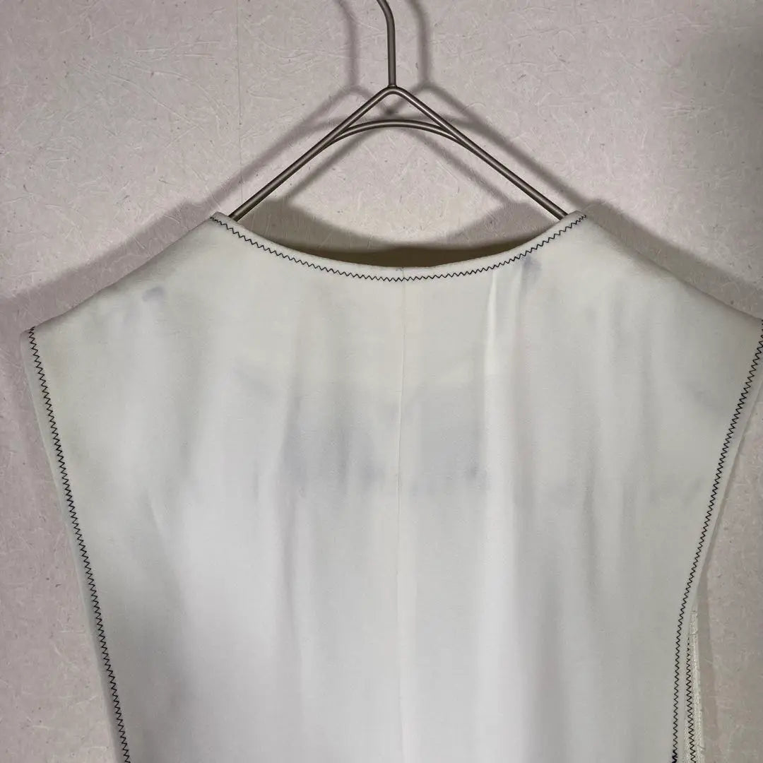 Chaleco largo básico Zara blanco XS SS