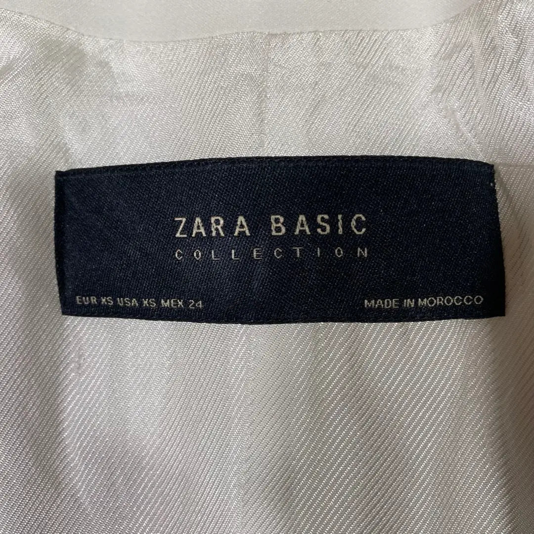 Zara Basic Gilet Long Vest White XS SS