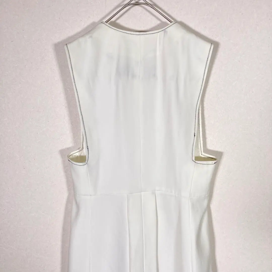 Zara Basic Gilet Long Vest White XS SS