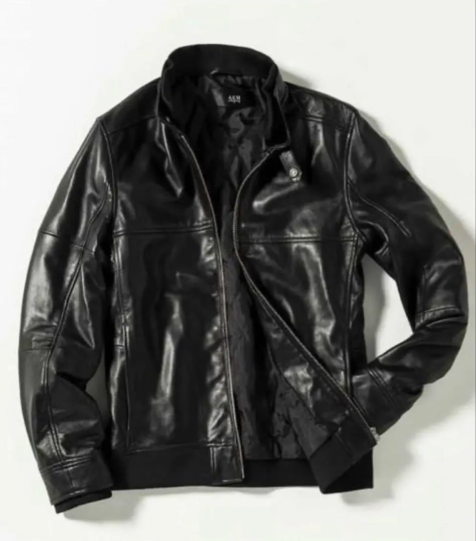 [Good condition] AKM Leather Jacket Black Double Zip Leather Jacket M