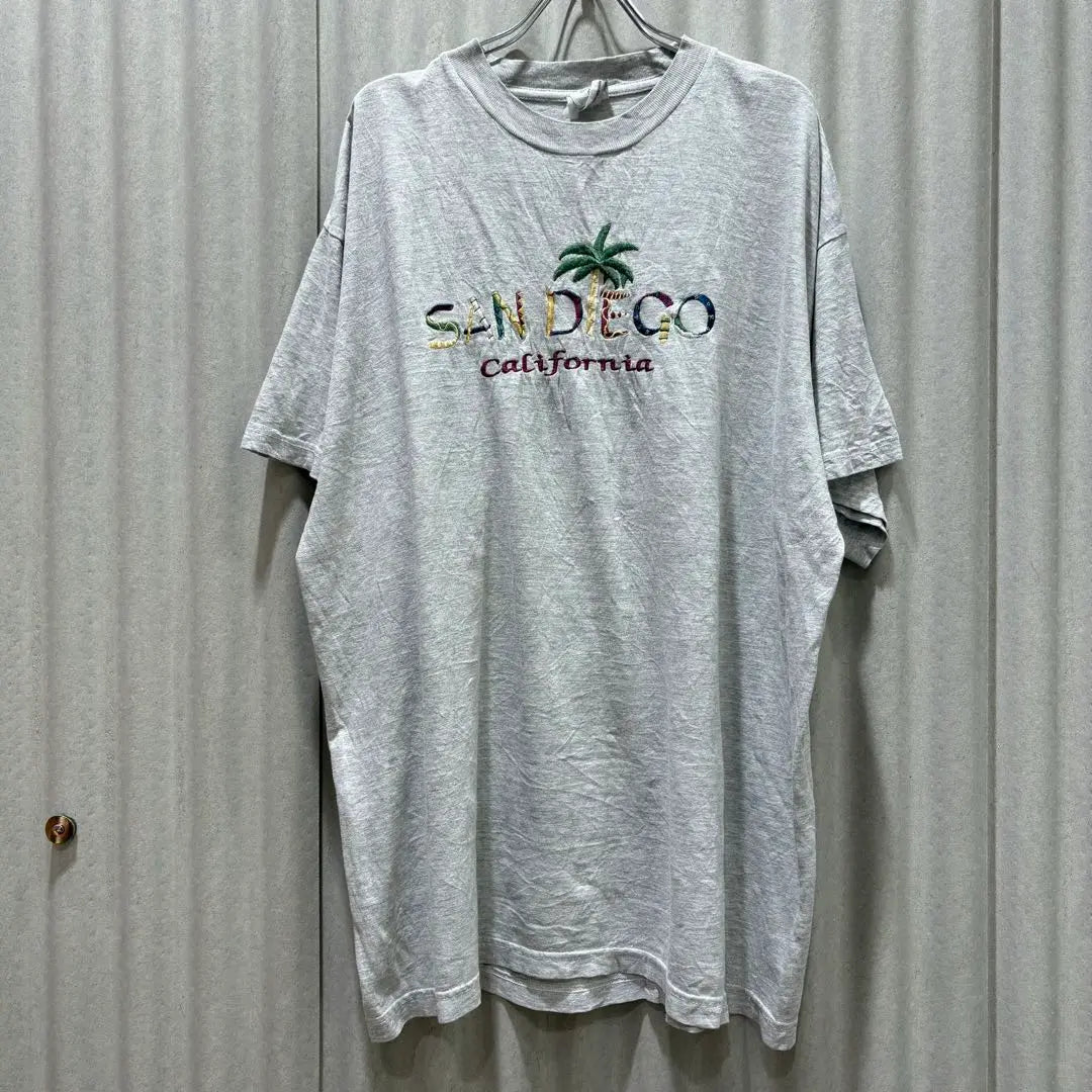 [Free Shipping] USA used clothes Sandiego embroidery T -shirt XL