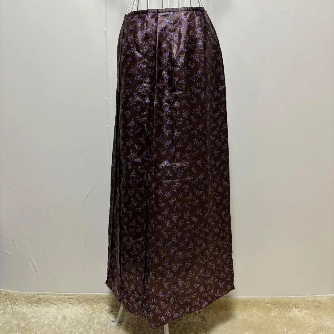 ⚫︎GabardineK.T Flower Long Skirt (13) Thin Made in Japan