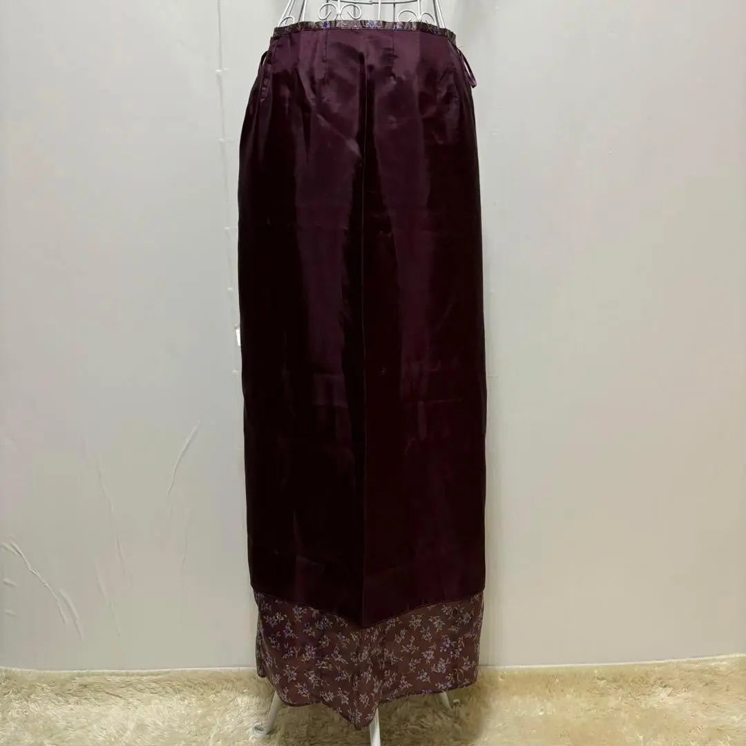 ⚫︎GabardineK.T Flower Long Skirt (13) Thin Made in Japan