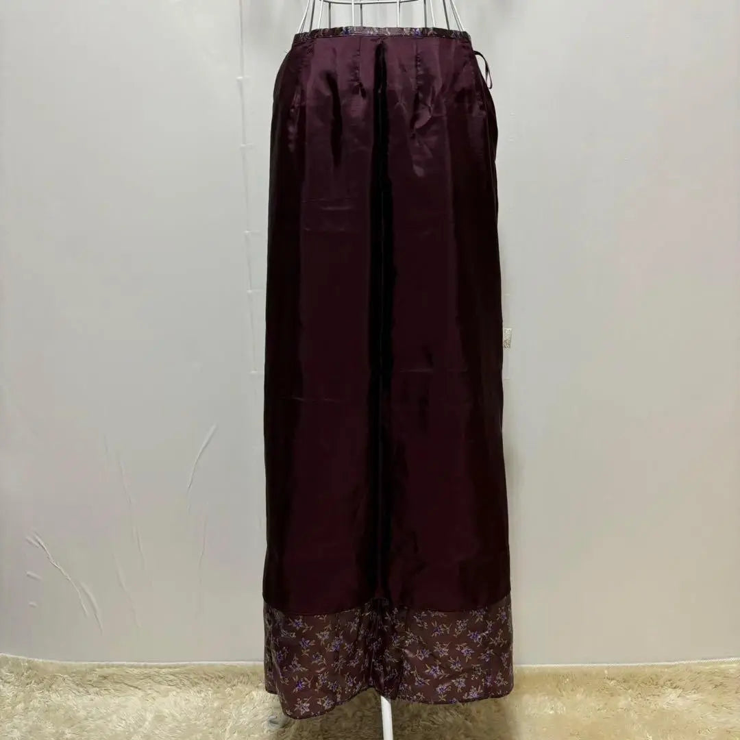 ⚫︎GabardineK.T Flower Long Skirt (13) Thin Made in Japan