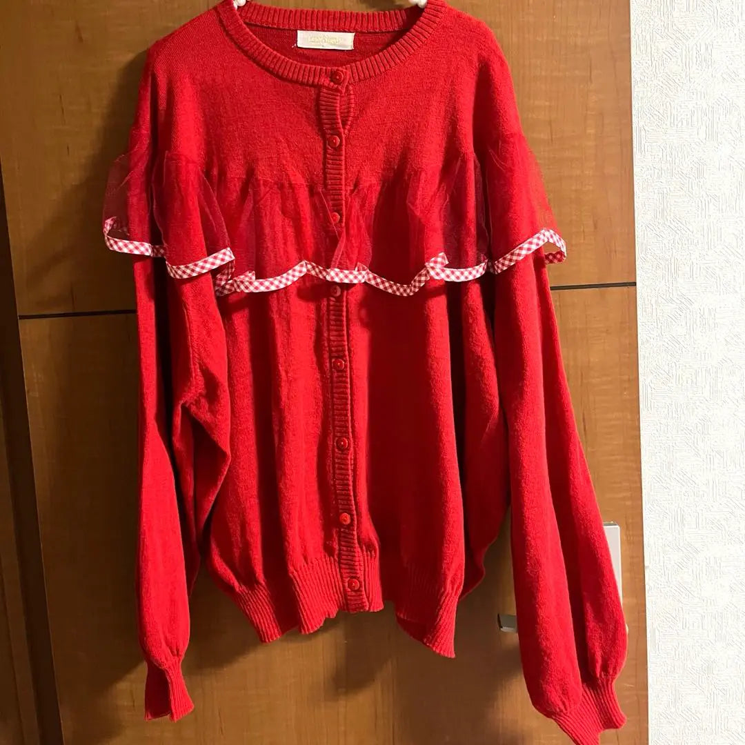 Candy Stripper Tulle Frill Cardigan Red Size 2