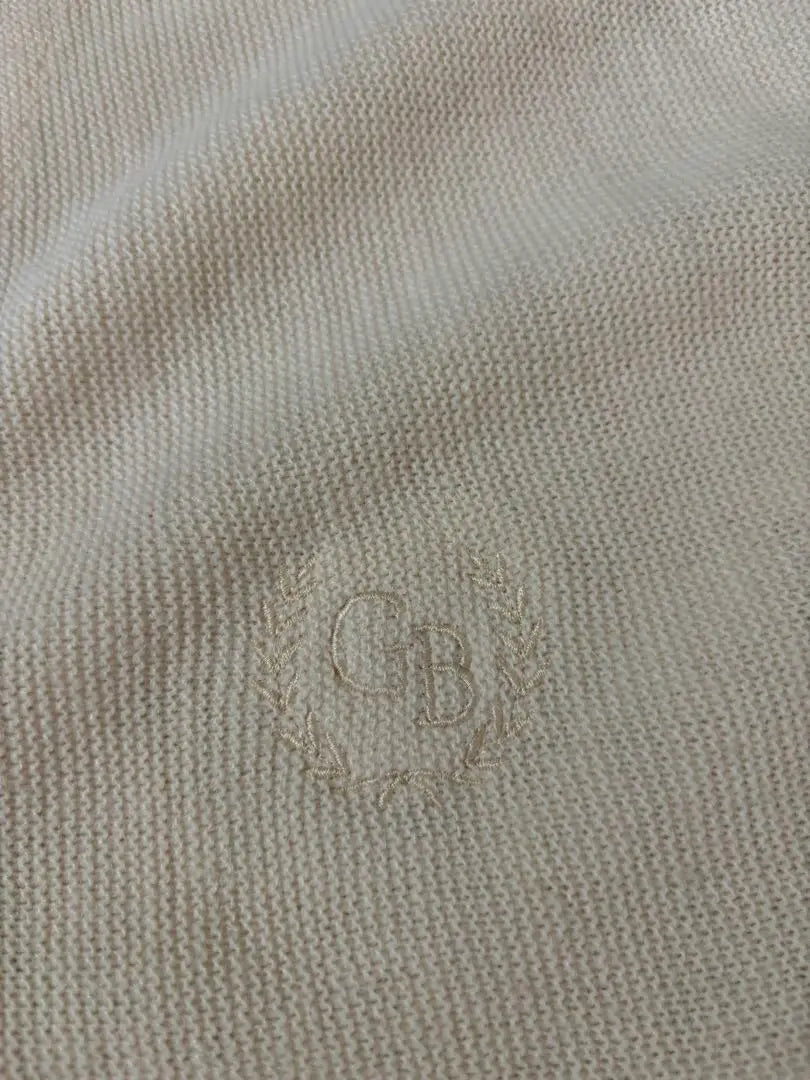 GEOFFREY BEENE Embroidered Logo Made in USA Acrylic Cardigan