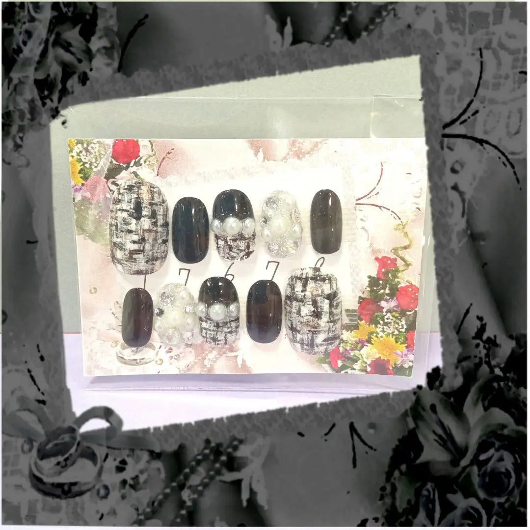 [Resale] No.335 Winter Tweed Nails Black - All Sizes Available at Great Value! Color Changeable