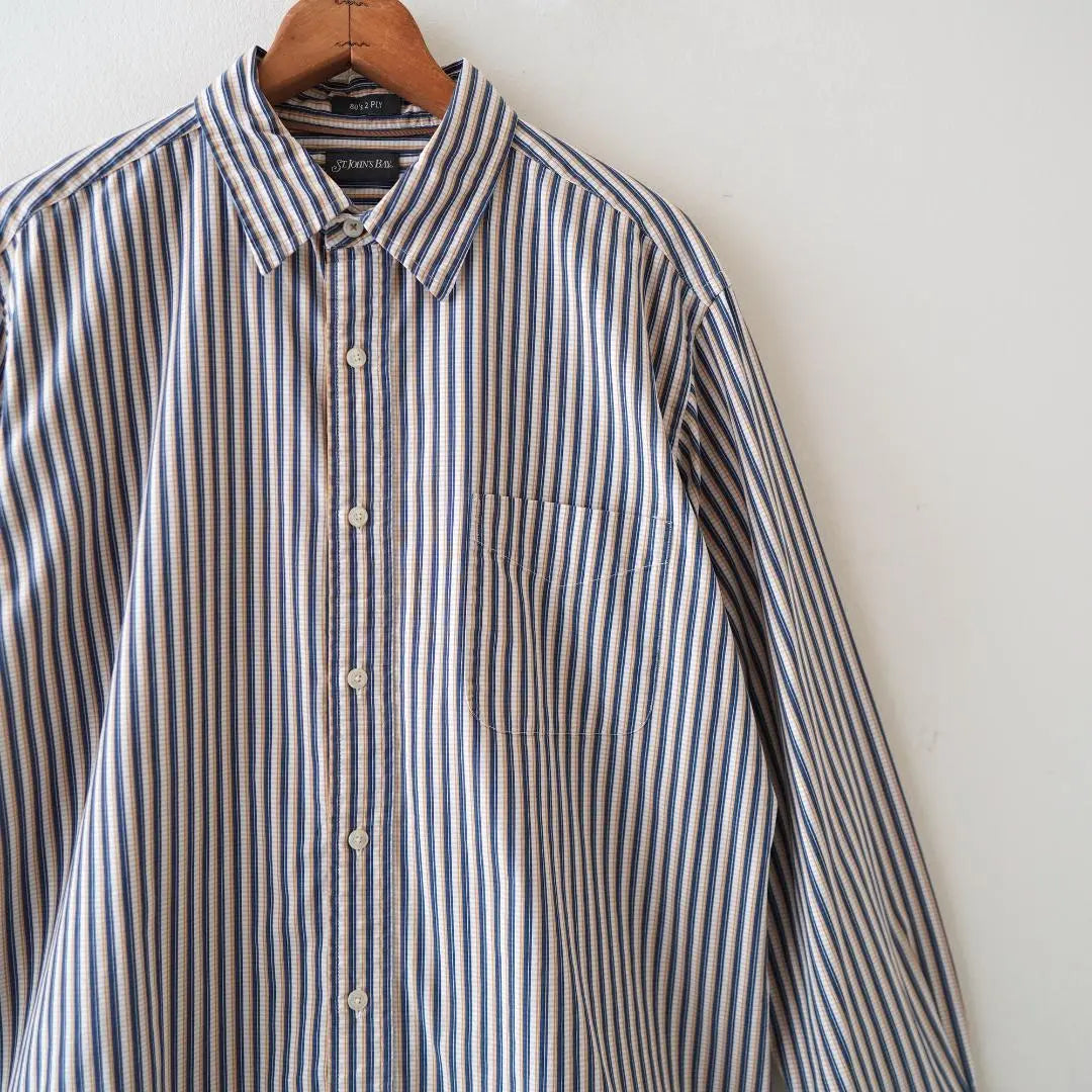 [Immediate delivery] Beautiful condition striped long sleeve shirt L 5014