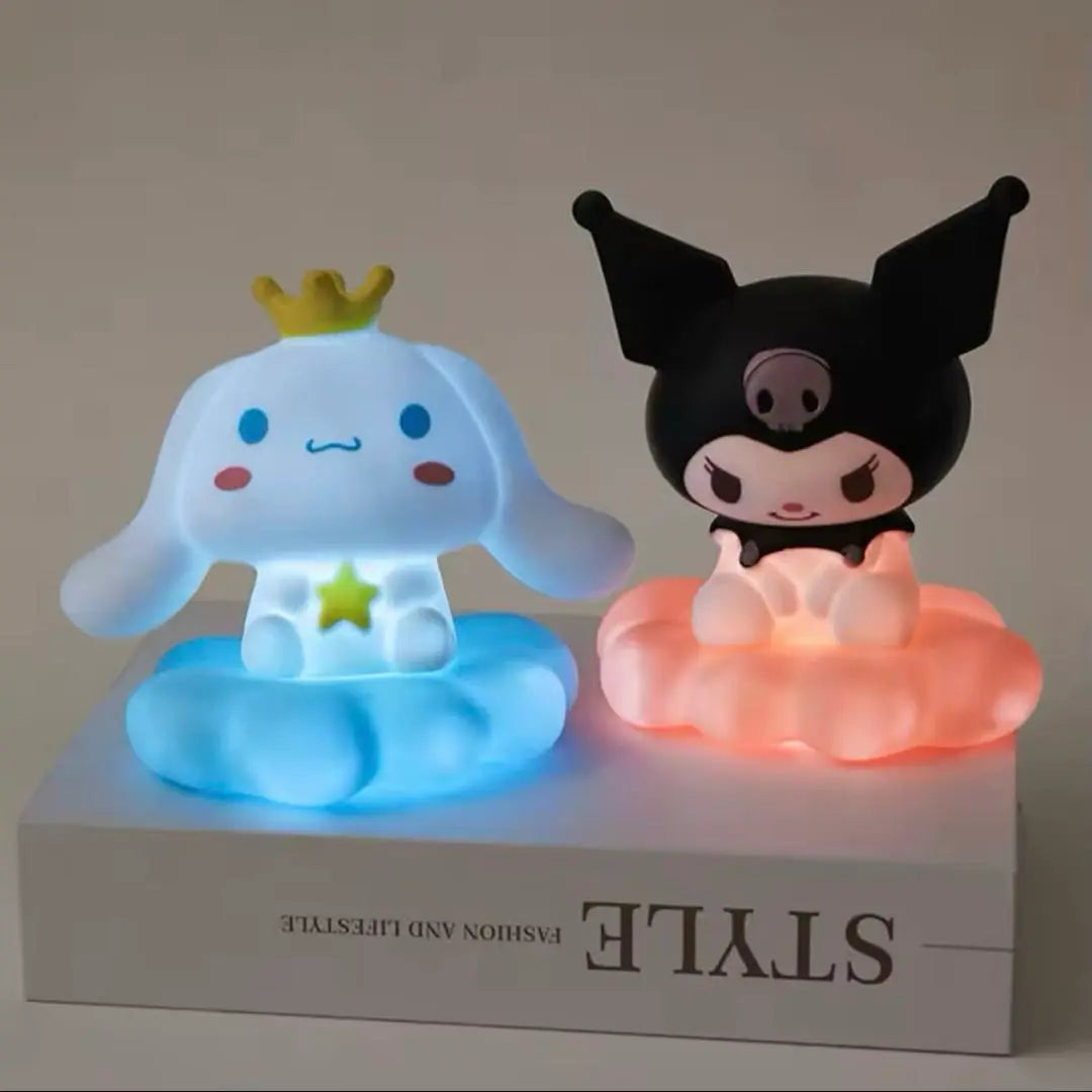 Juego de 3 piezas de Sanrio, luz LED brillante, lámpara de noche, juguete, lindo