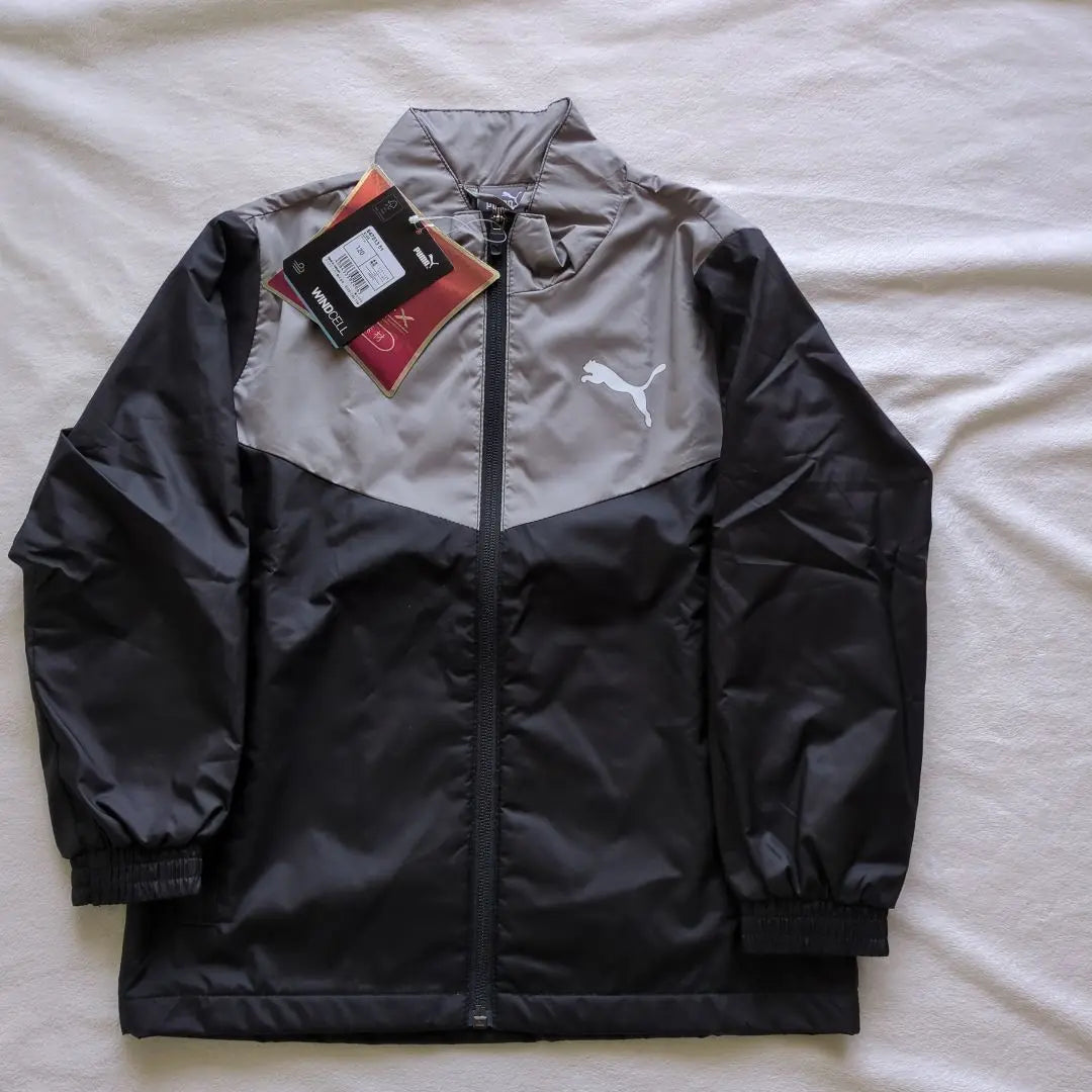 Chaqueta polar PUMA de 120 cm, cortavientos, color negro y gris