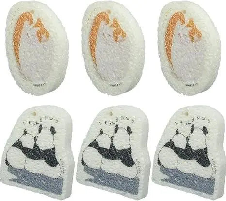 Biodegradation Kitchen Sponge Water-absorbing Sponge Parent-Child Warmth Coco-chan 6 pieces