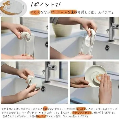 Biodegradation Kitchen Sponge Water-absorbing Sponge Parent-Child Warmth Coco-chan 6 pieces