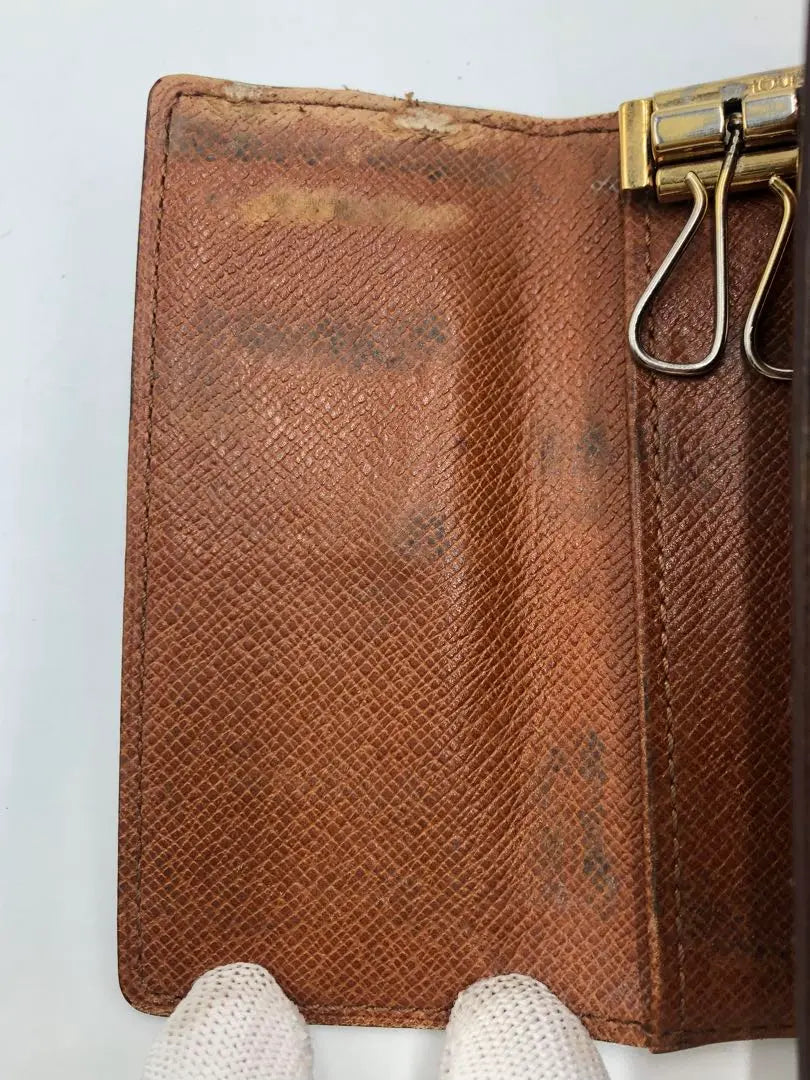 Estuche de 4 llaves Louis Vuitton con estampado de monogramas en piel para mujer Marca de moda