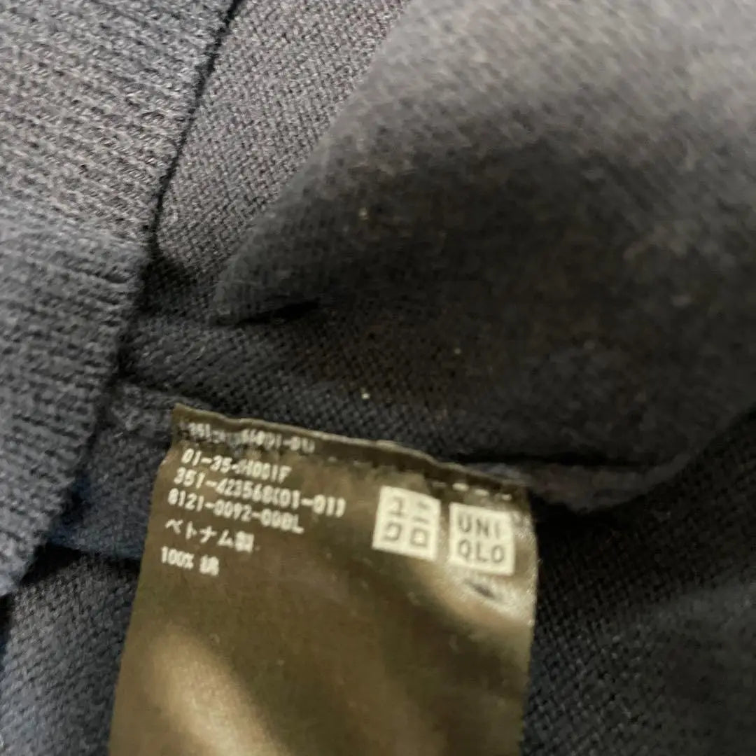 ☆UNIQLO☆Uniqlo [L size] Supima cotton V-neck/long sleeve/navy | ☆UNIQLO☆ユニクロ【Lサイズ】スーピマコットンVネック/長袖/ネイビー