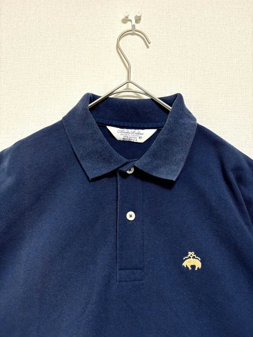 Camiseta polo con triple etiqueta y logotipo bordado de dinero de EE. UU. de los años 90 [Brooks Brothers]