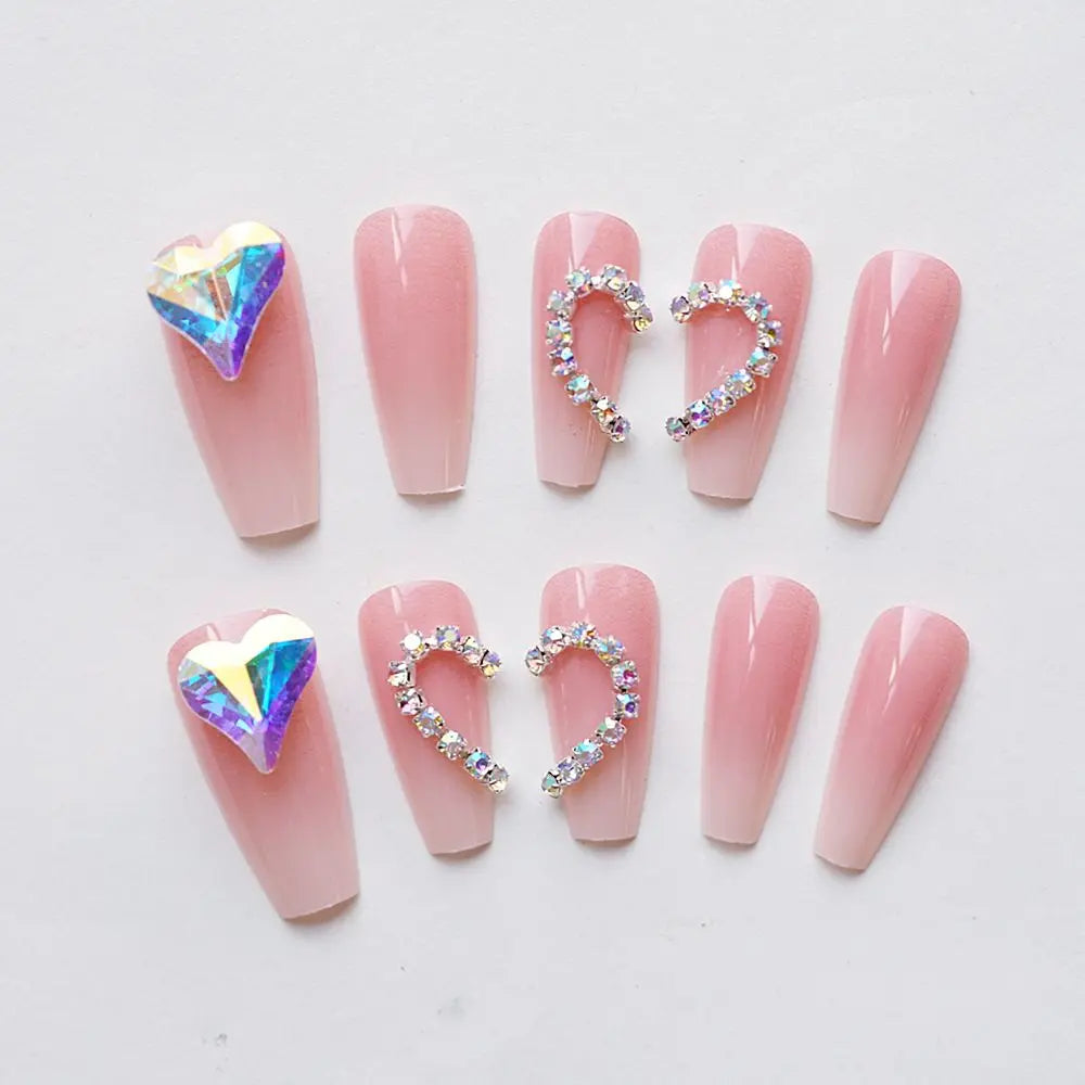 Limited time discount 594 Temperamental nail tips Korea Tweed Graduation Ceremony Heart Preed9