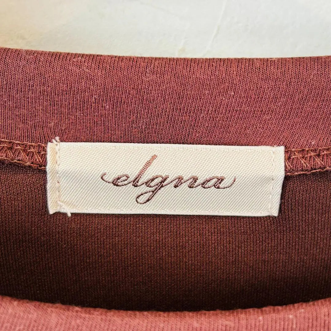 [Good condition, only one item] elgna Bordeaux top, different material, sleeve design, LL