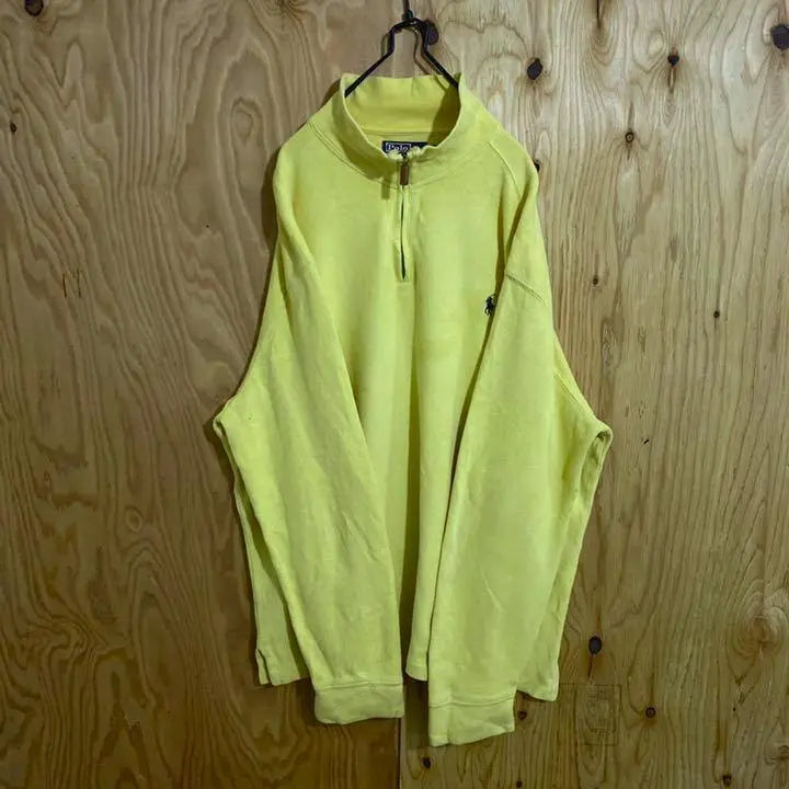 Ralph Lauren Yellow Sweatshirt Half Zip 90s Long Sleeve Men