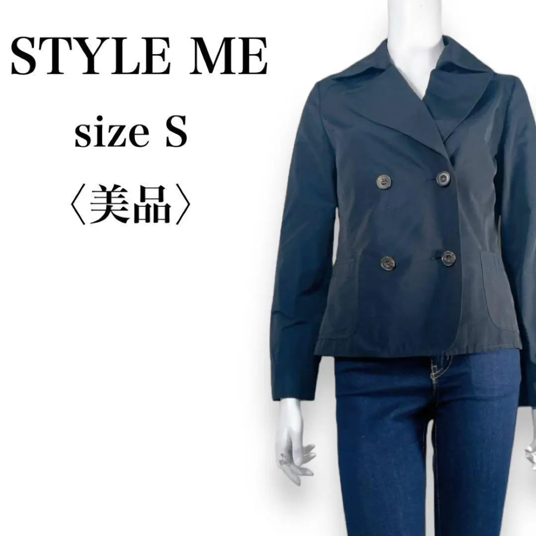 [Productos hermosos] Estilo Micrófono Doble botón Desplazamientos ◎ Chaqueta a medida mini | 【美品】スタイルミー ダブルボタン 通勤◎ ミニ丈テーラードジャケット