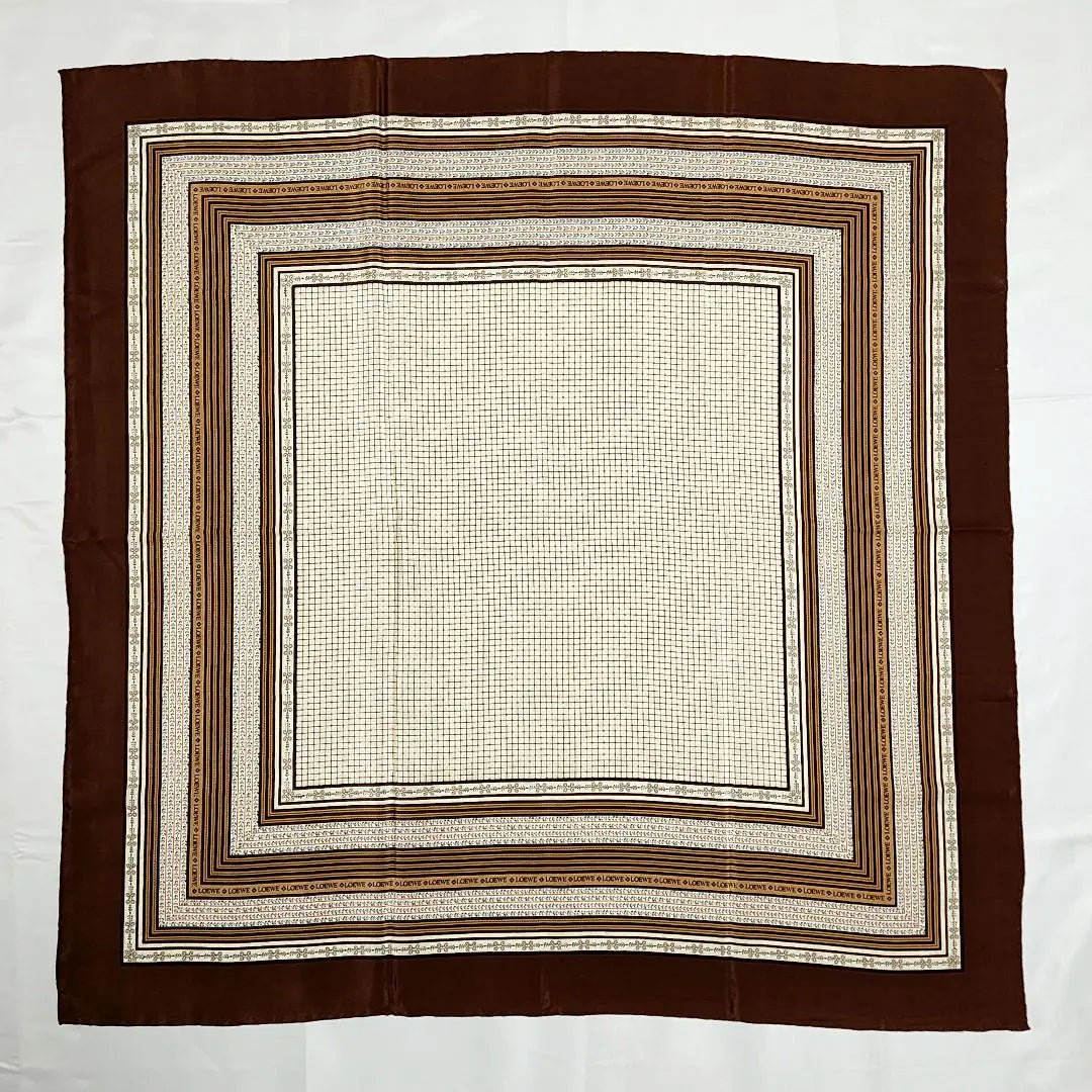 ★LOEWE★ Large Scarf Check Square Casual Brown