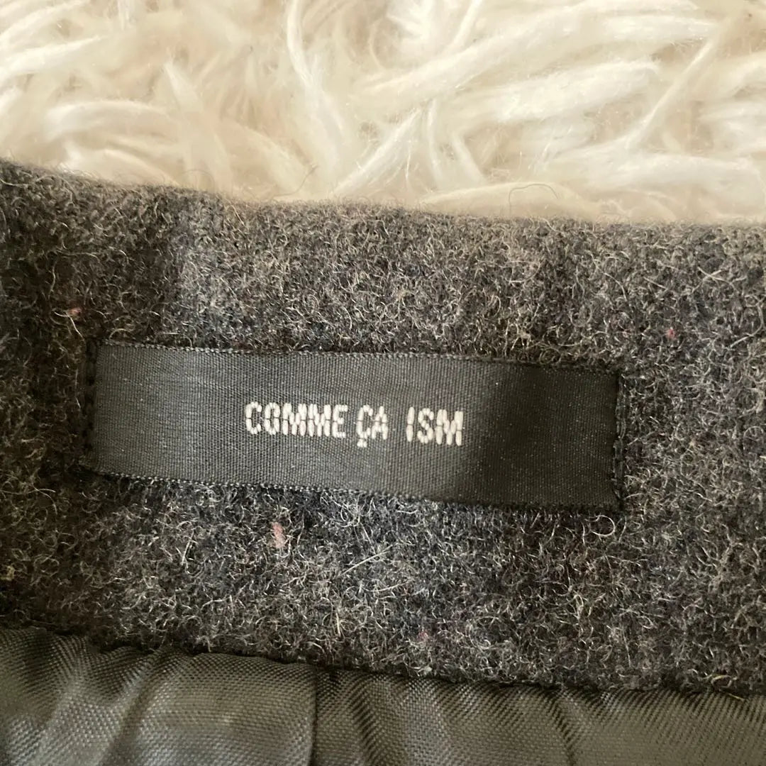 Good condition Com-Simmu Peacoat Double Button Black Wool Equivalent to S size