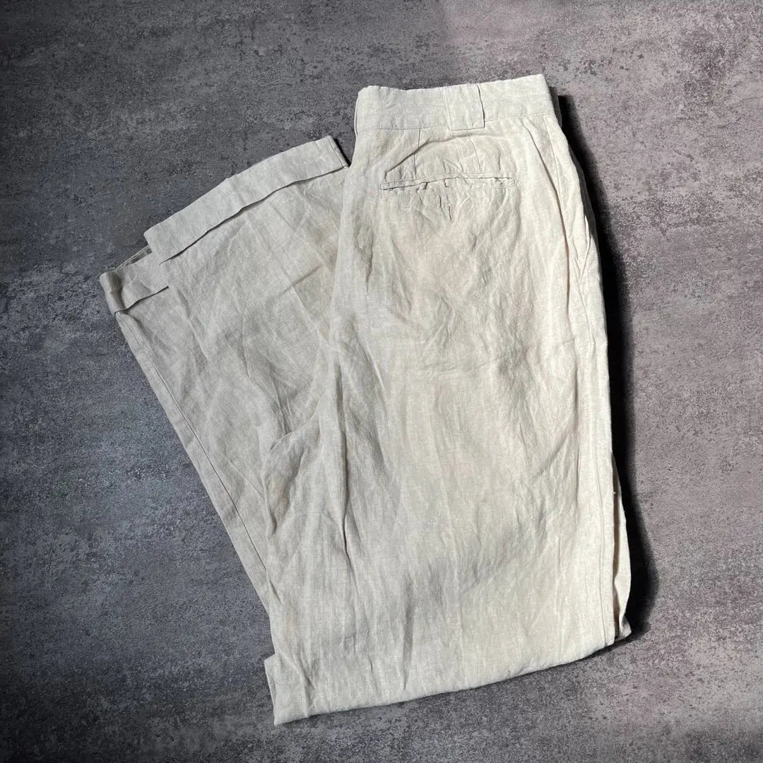 natural linen pants offwhite tuck slacks