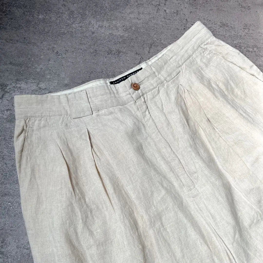 natural linen pants offwhite tuck slacks