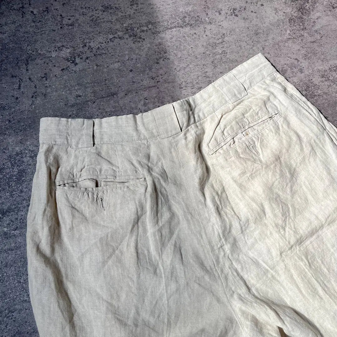 natural linen pants offwhite tuck slacks