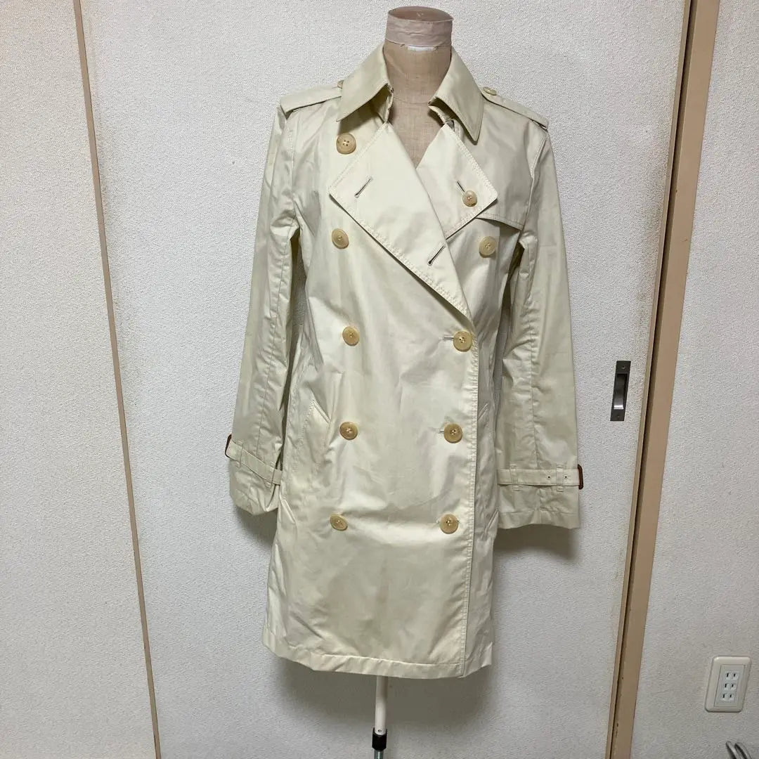 Burberry 38 Talla Crema Doble Pecho Trench Court | 38 サイズ クリーム色 ダブルブレスト トレンチコート